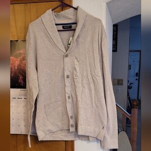 Nautica Men's Light Tan Cardigan Sweater